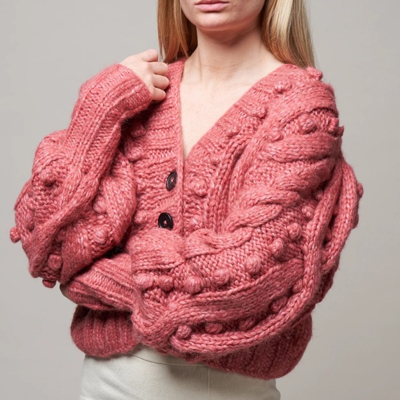 Sea New York Textured Knit Sweater in Dusty Pink